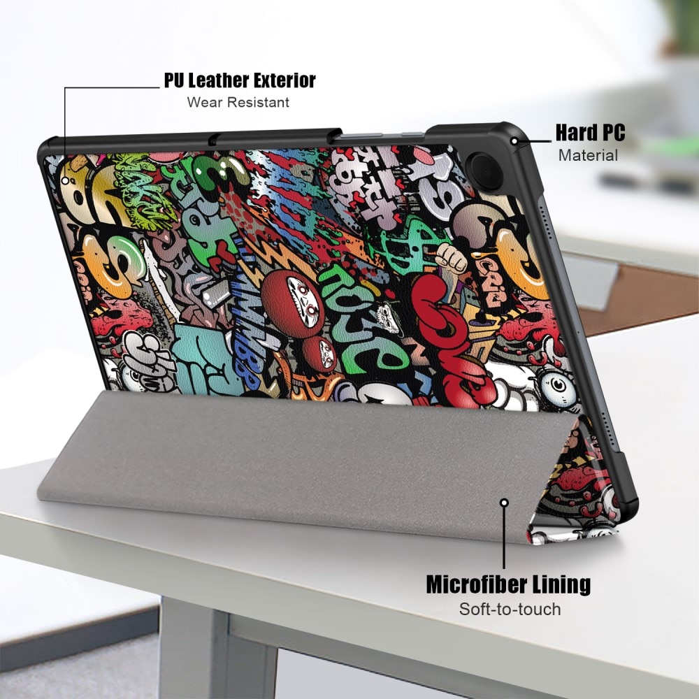 Samsung Galaxy Tab A9 Plus Schutzhülle Tri-Fold Case Graffiti