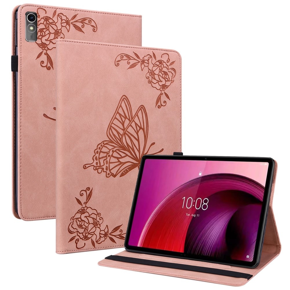 Lenovo Tab M10 5G Handytasche Schmetterling rosa
