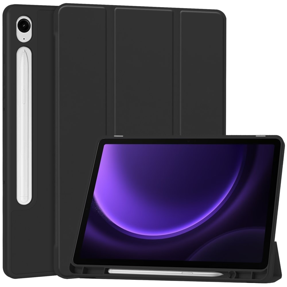 Samsung Galaxy Tab S9 FE Tri-Fold Case Schutzhülle mit Touchpen-Halter schwarz