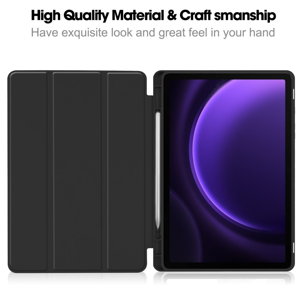 Samsung Galaxy Tab S9 FE Tri-Fold Case Schutzhülle mit Touchpen-Halter schwarz