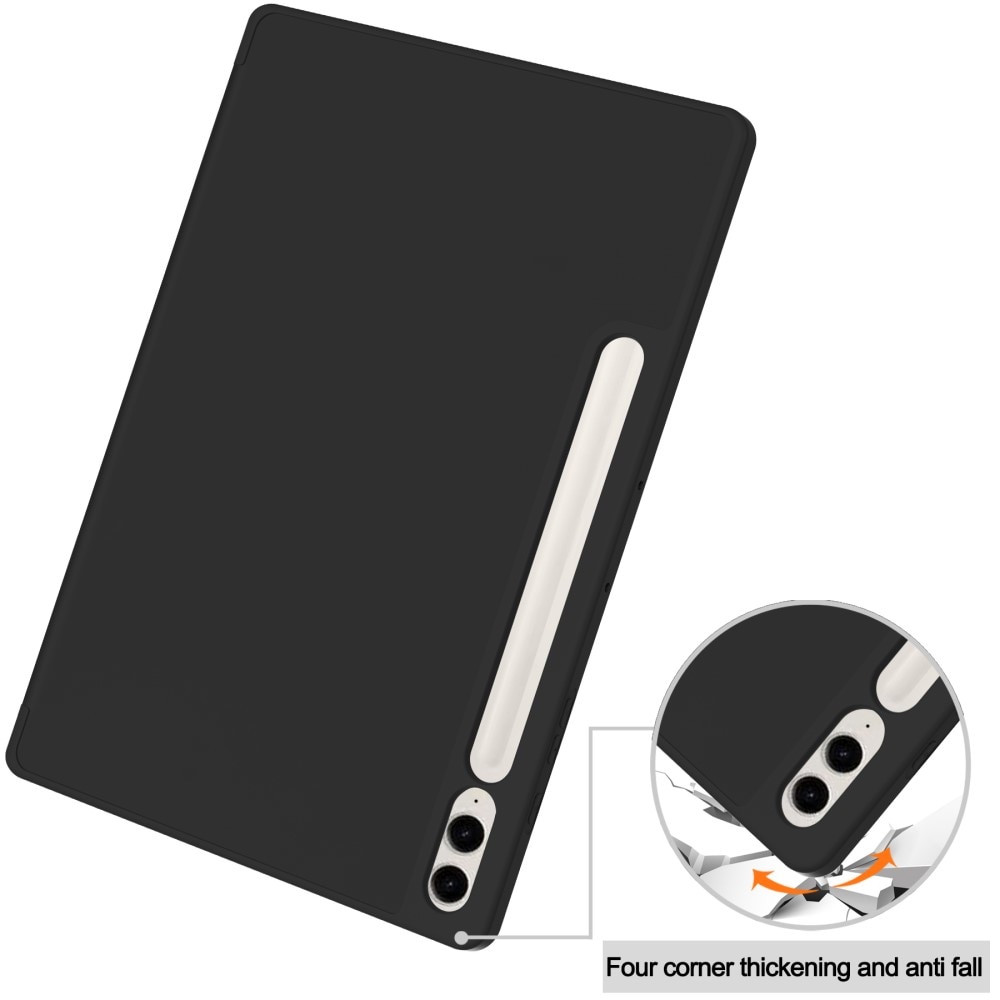 Samsung Galaxy Tab S9 FE Plus Tri-Fold Case Schutzhülle mit Touchpen-Halter schwarz
