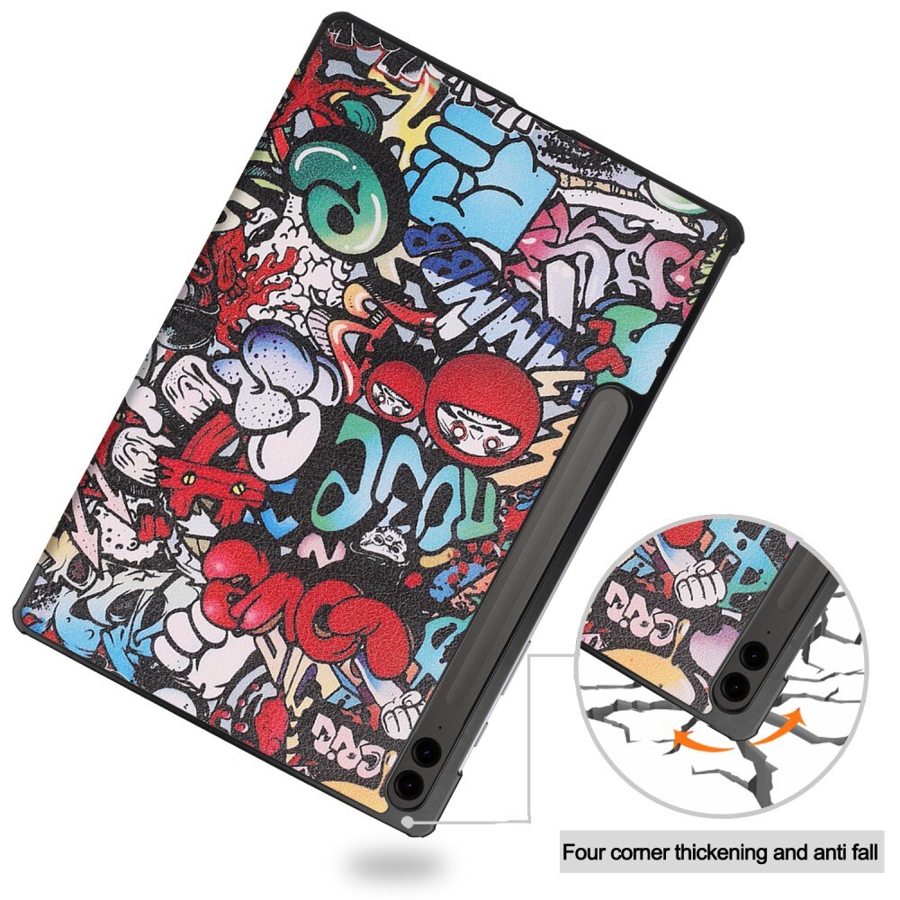 Samsung Galaxy Tab S9 FE Plus Tri-Fold Case Schutzhülle Graffiti