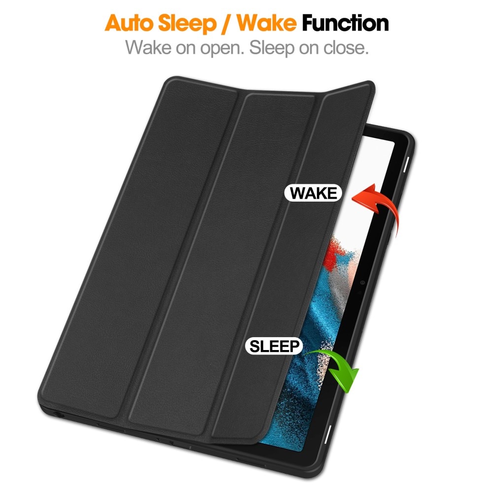 Samsung Galaxy Tab A9 Plus Tri-Fold Case Schutzhülle mit Touchpen-Halter Schwarz