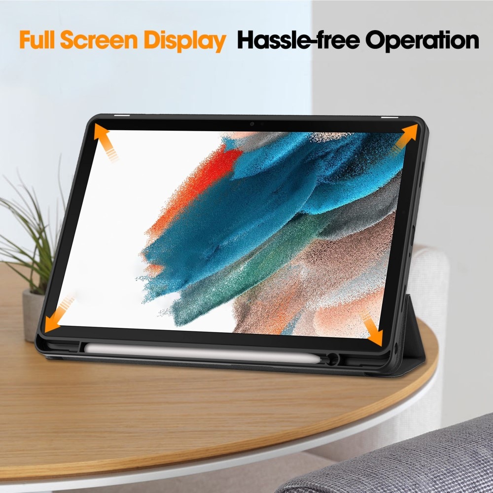 Samsung Galaxy Tab A9 Plus Tri-Fold Case Schutzhülle mit Touchpen-Halter Schwarz