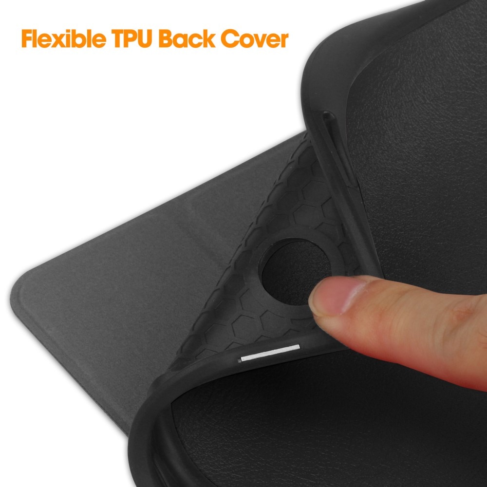 Samsung Galaxy Tab A9 Plus Tri-Fold Case Schutzhülle mit Touchpen-Halter Schwarz