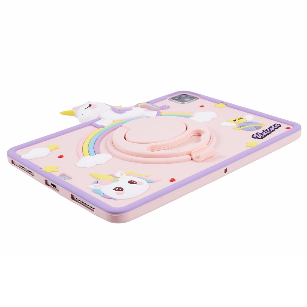 iPad Air 10.9 5th Gen (2022) Hülle Einhorn mit Ständer rosa