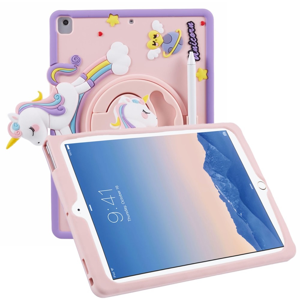 iPad 9.7 6th Gen (2018) Hülle Einhorn mit Ständer rosa