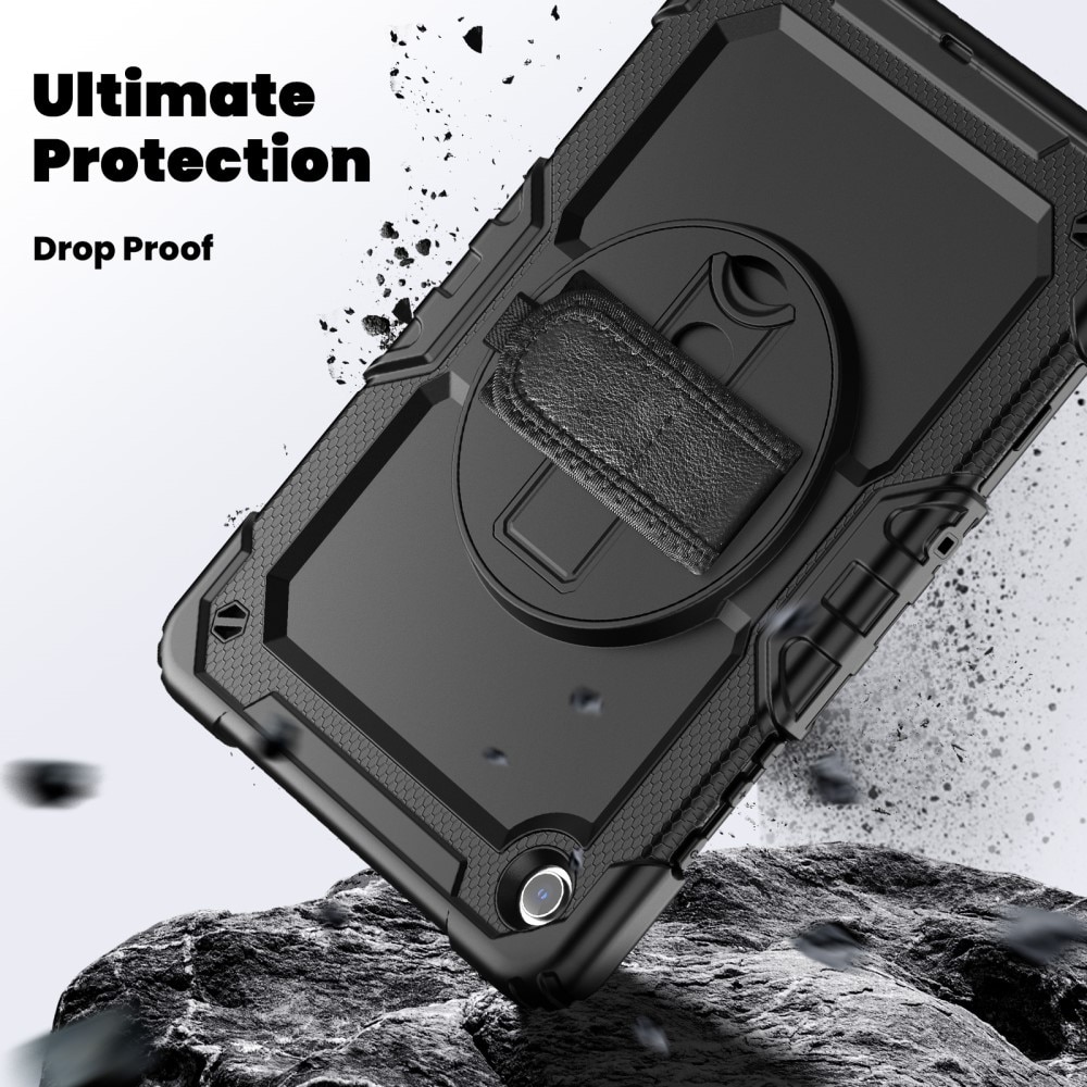 Samsung Galaxy Tab A9 Plus Stoßfeste Full Protection Hybrid-Hülle mit Schultergurt schwarz