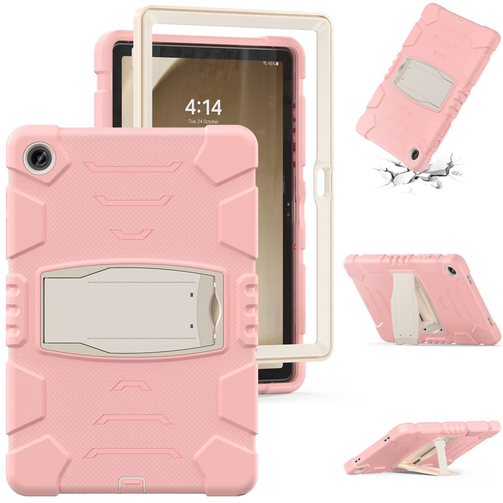 Samsung Galaxy Tab A9 Plus Stoßfeste Hybrid-Hülle Kickstand rosa