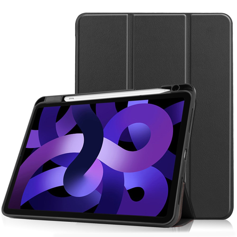 iPad Air 10.9 6th Gen (2024) Tri-Fold Case Schutzhülle mit Touchpen-Halter schwarz