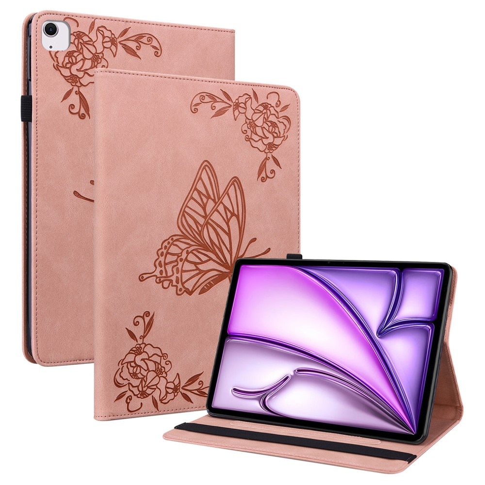 iPad Air 11 6th Gen (2024) Handytasche Schmetterling rosa
