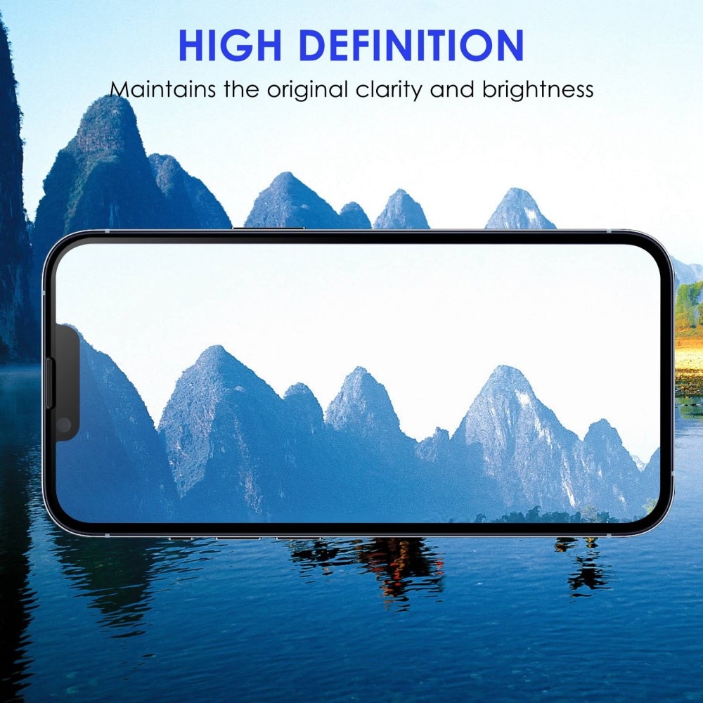 iPhone 14 Vollabdeckendes Panzerglas Schwarz