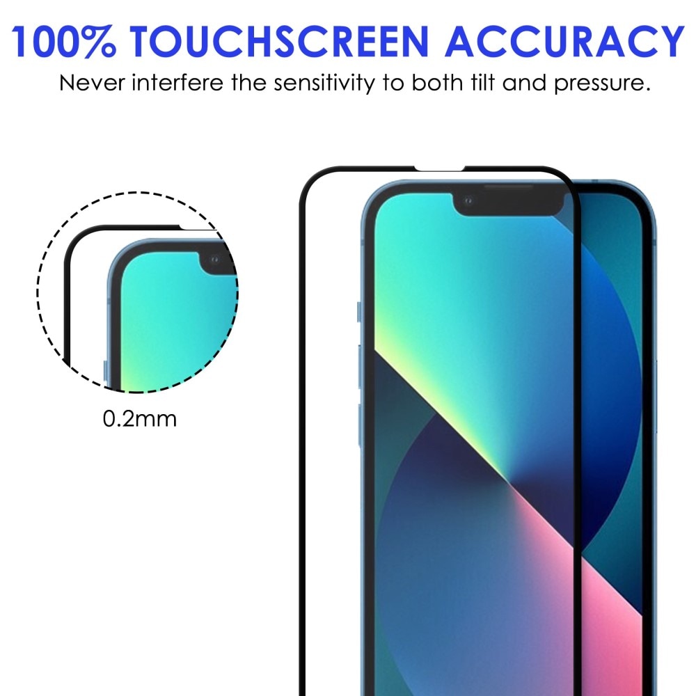 iPhone 14 Vollabdeckendes Panzerglas Schwarz