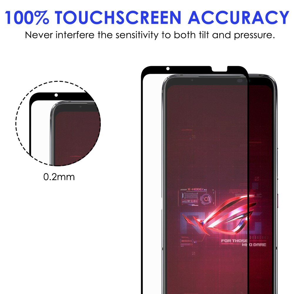 Asus ROG Phone 6/6 Pro Vollabdeckendes Panzerglas Schwarz