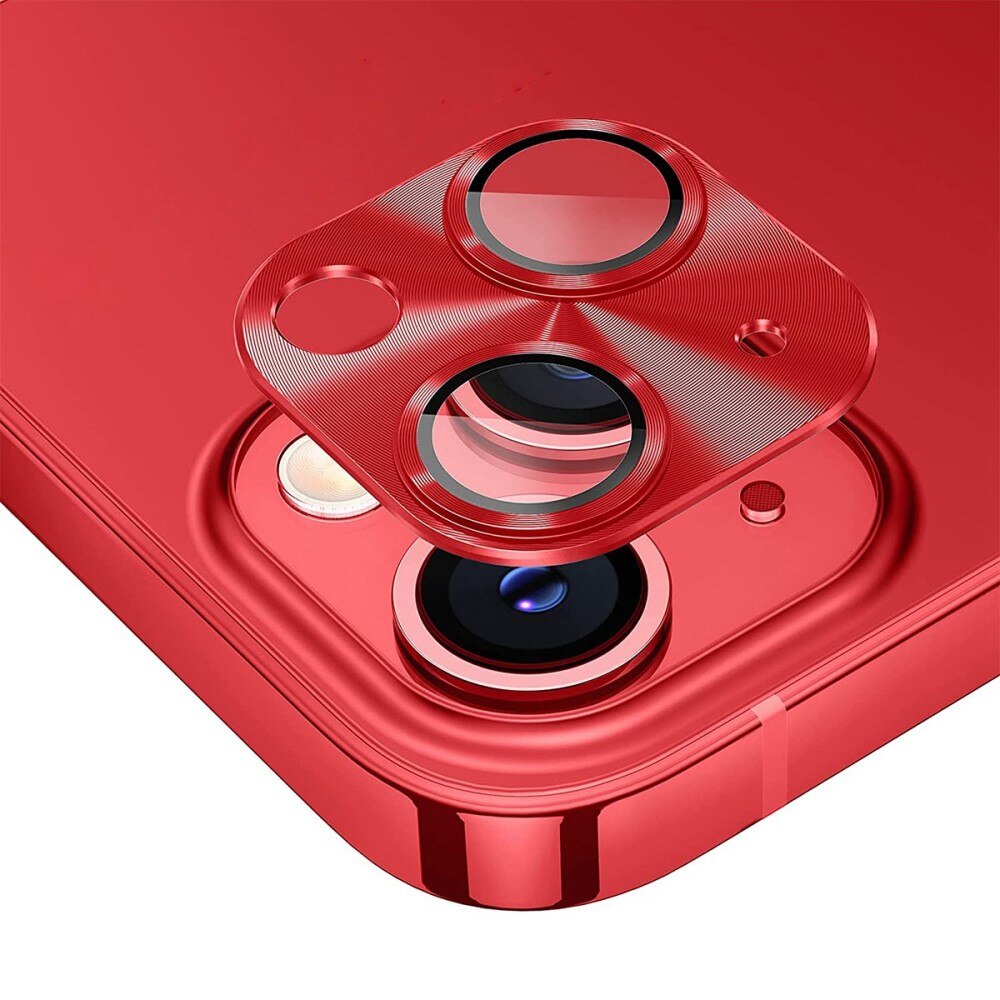 Kameraschutz Aluminium+Panzerglas iPhone 14 rot