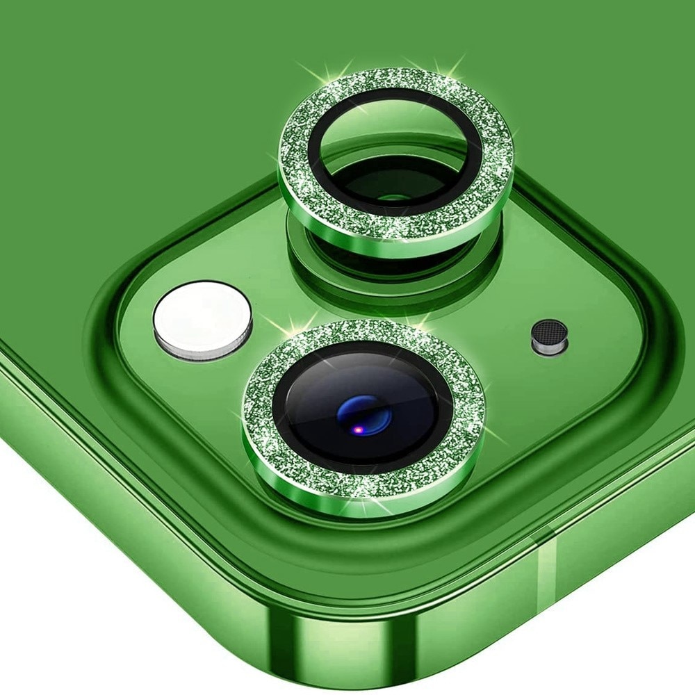 Glitzer Panzerglas für Kamera Aluminium iPhone 14/14 Plus Grün