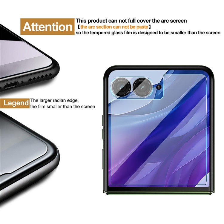 Panzerglas für Rückseitenbildschirm + Kamera Motorola Razr 60 Ultra Transparent
