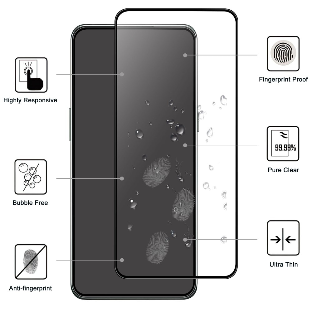 OnePlus 10T Vollabdeckendes Panzerglas Schwarz
