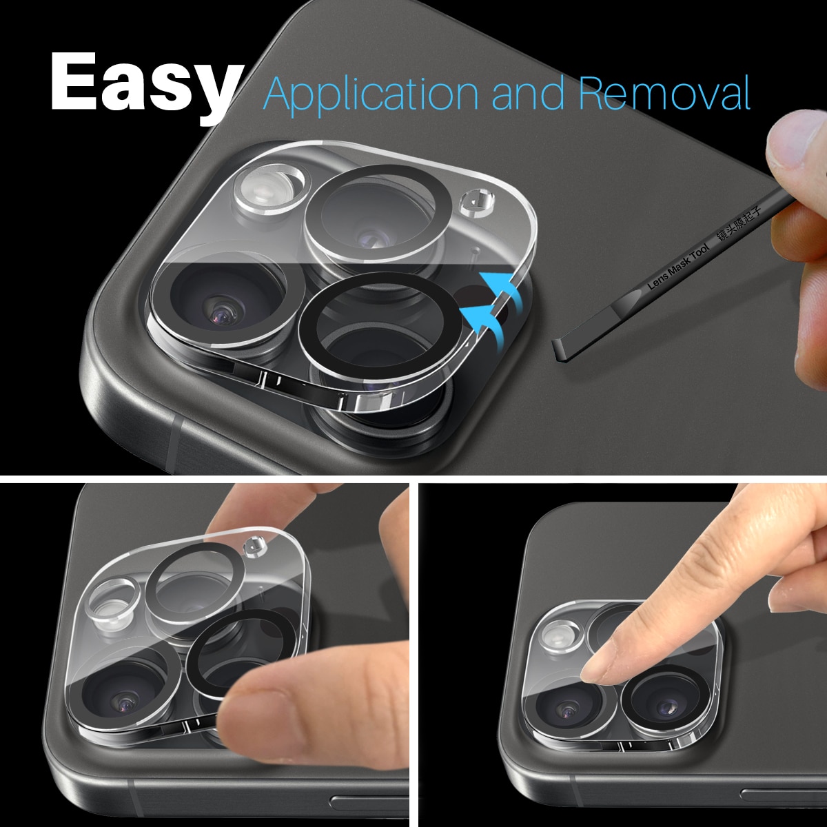 iPhone 15 Pro Panzerglas für Kamera (2 Stück)