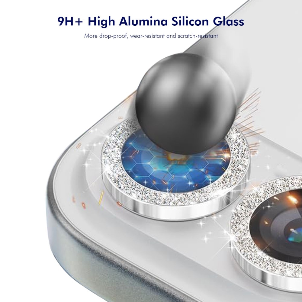 Glitzer Panzerglas für Kamera Aluminium Samsung Galaxy Z Flip 7 Silber