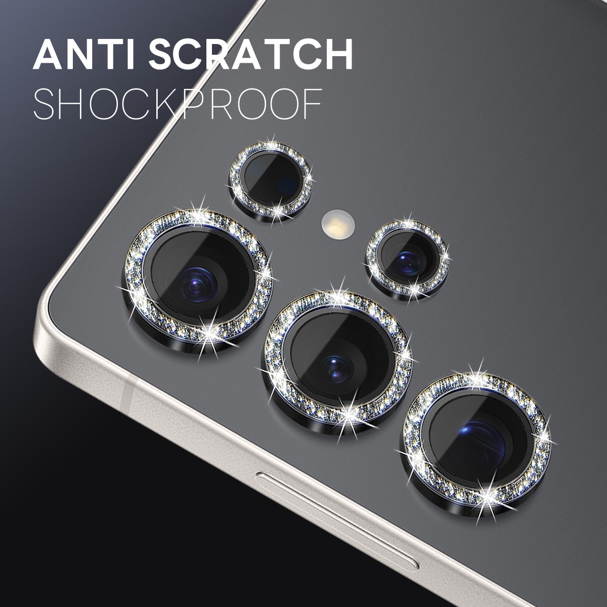 Samsung Galaxy S25 Ultra Glitzer Panzerglas für Kamera Schwarz