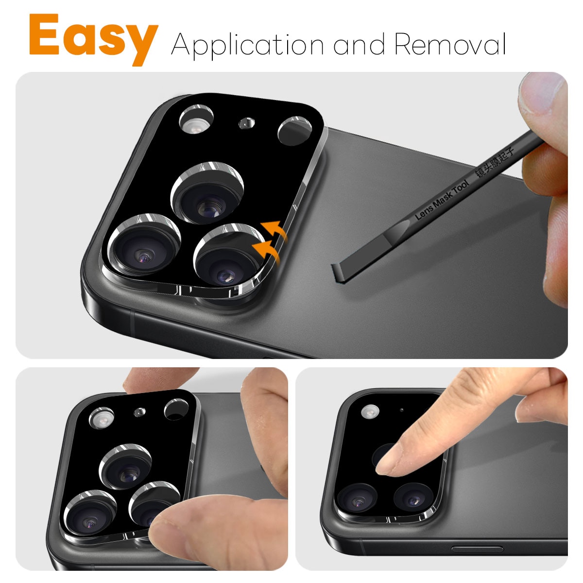 iPhone 17 Pro Max Panzerglas für Kamera (2 Stück) Schwarz