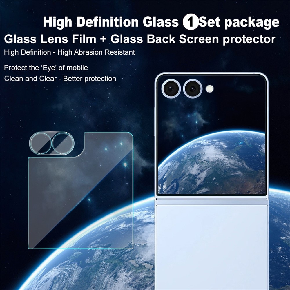 Panzerglas für Rückseitenbildschirm + Kamera Samsung Galaxy Z Flip 7 Transparent