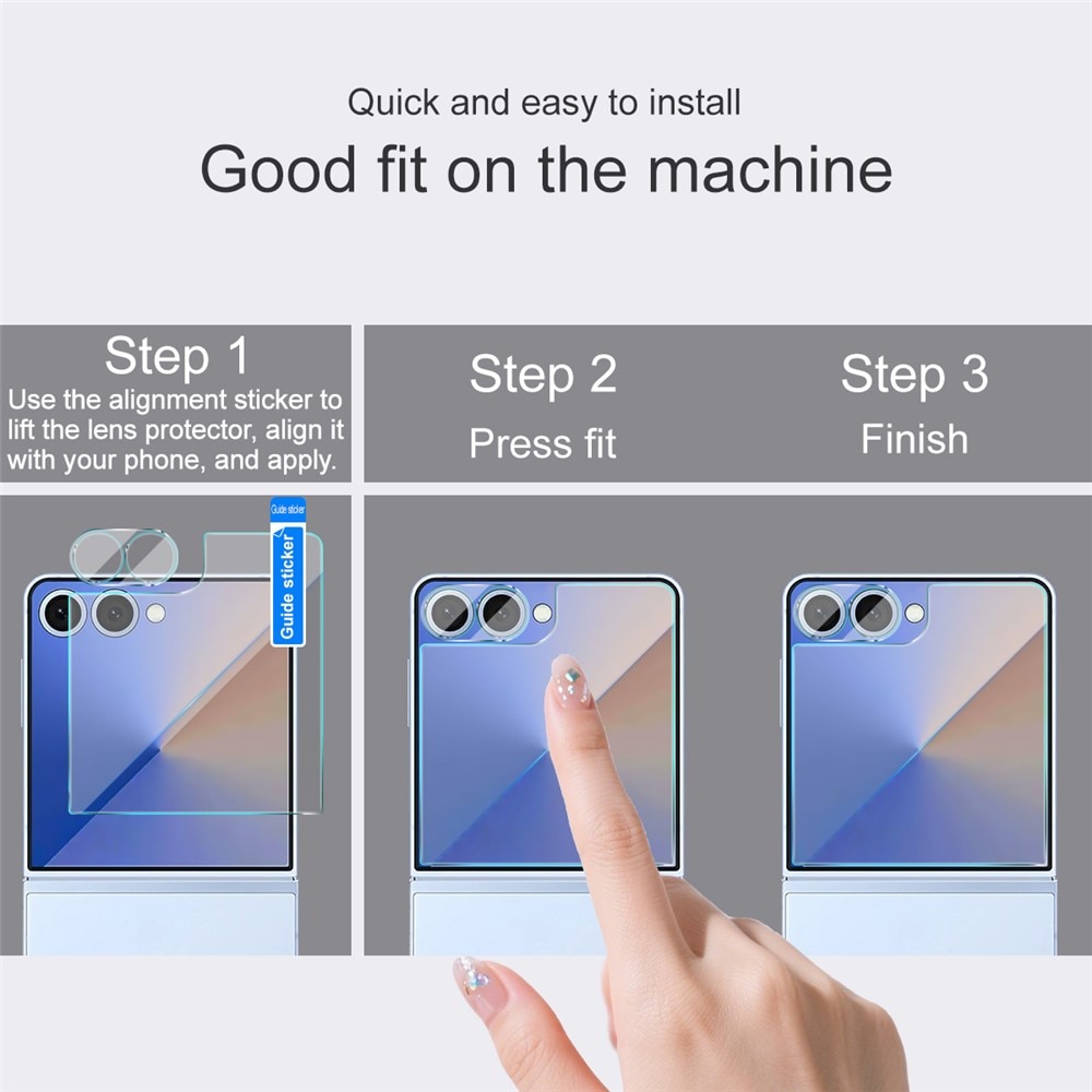 Panzerglas für Rückseitenbildschirm + Kamera Samsung Galaxy Z Flip 7 Transparent