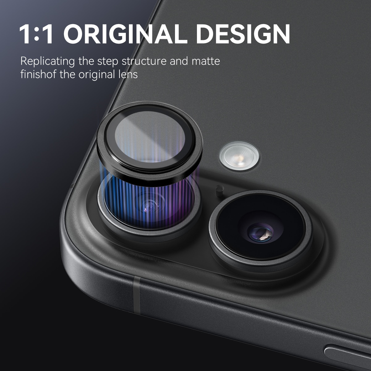 iPhone 17 Panzerglas für Kamera Aluminium Schwarz