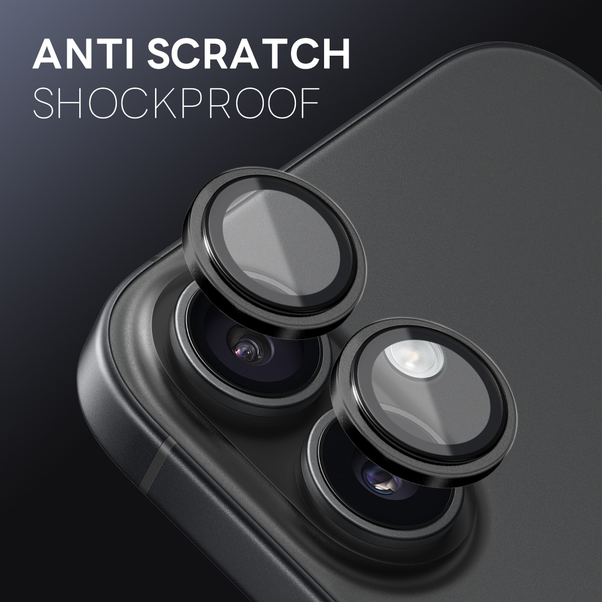 iPhone 17 Panzerglas für Kamera Aluminium Schwarz