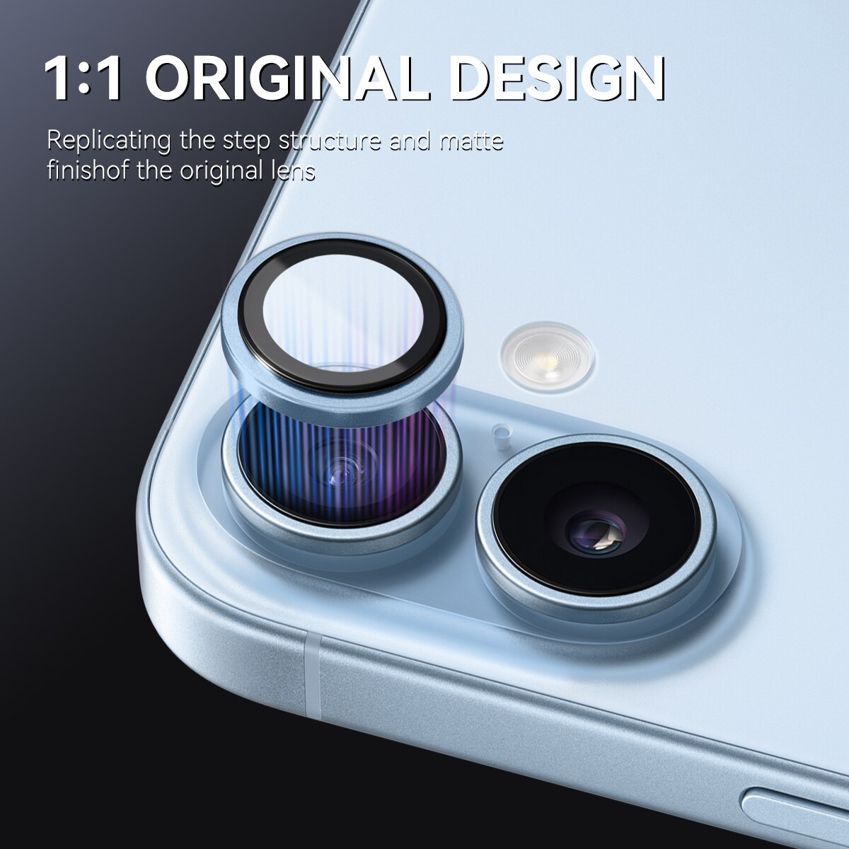 iPhone 17 Panzerglas für Kamera Aluminium Blau