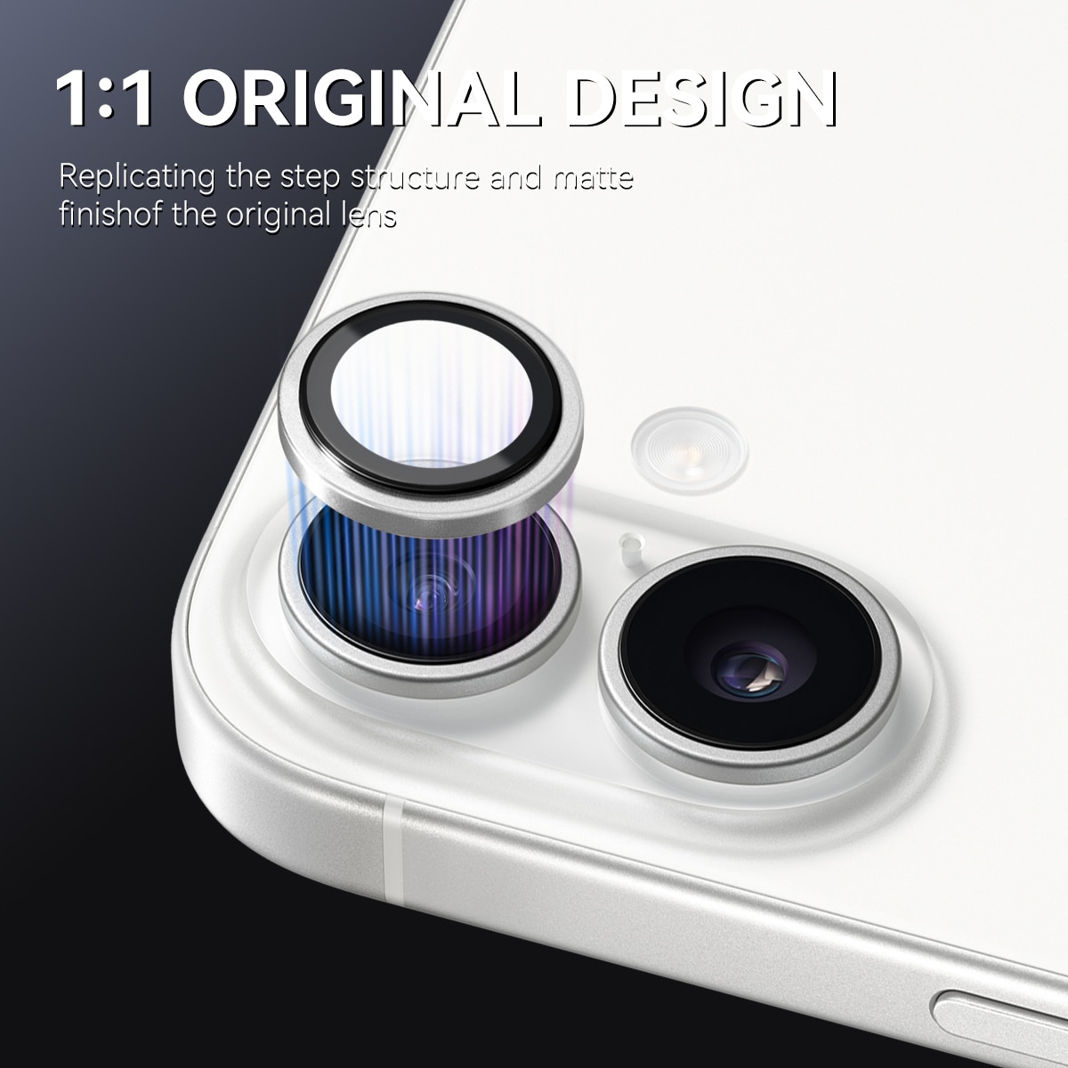 iPhone 17 Panzerglas für Kamera Aluminium Silber