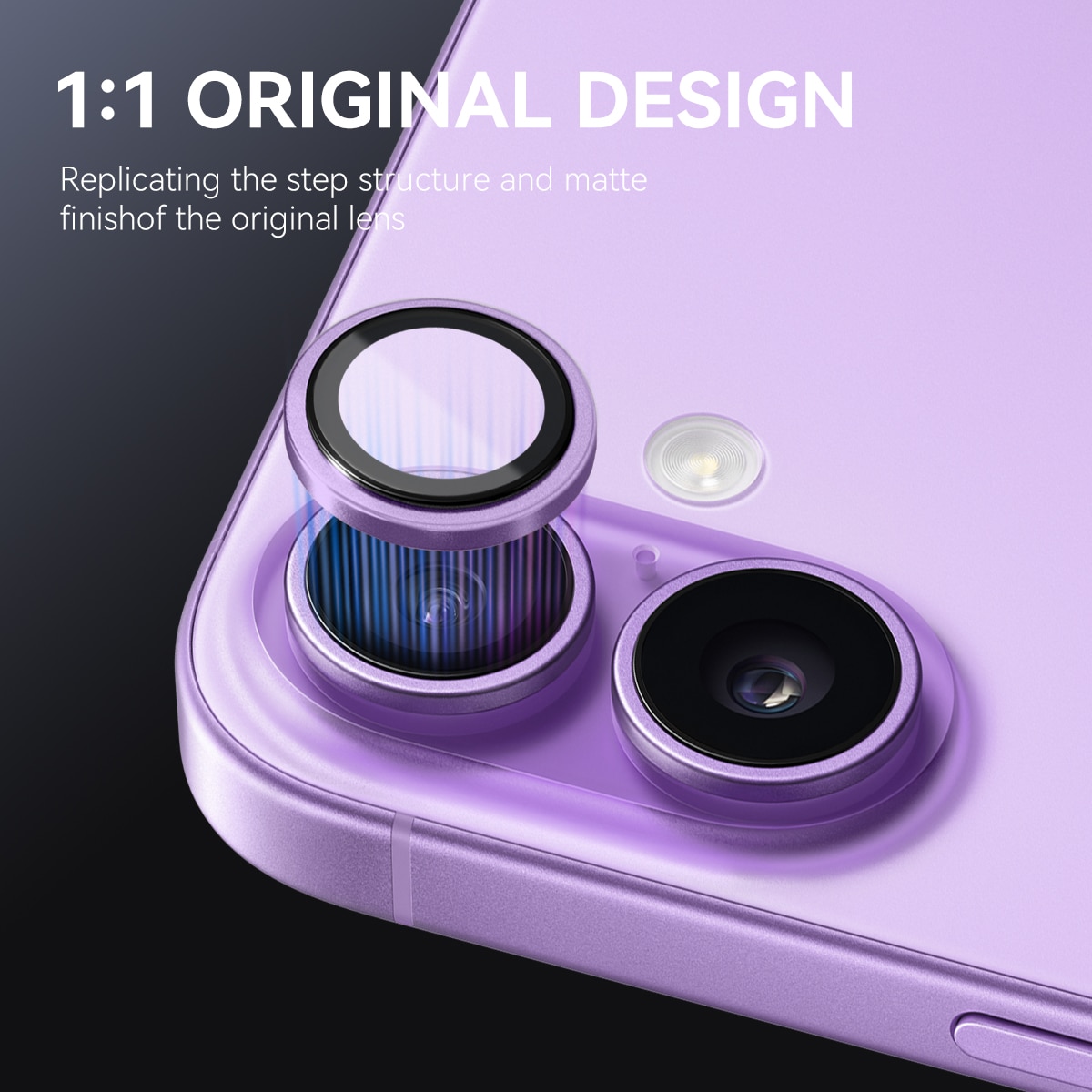 iPhone 17 Panzerglas für Kamera Aluminium Lila