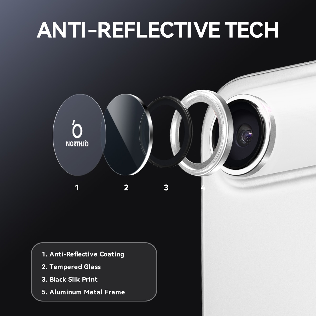 iPhone 17 Air Panzerglas für Kamera Aluminium Silber