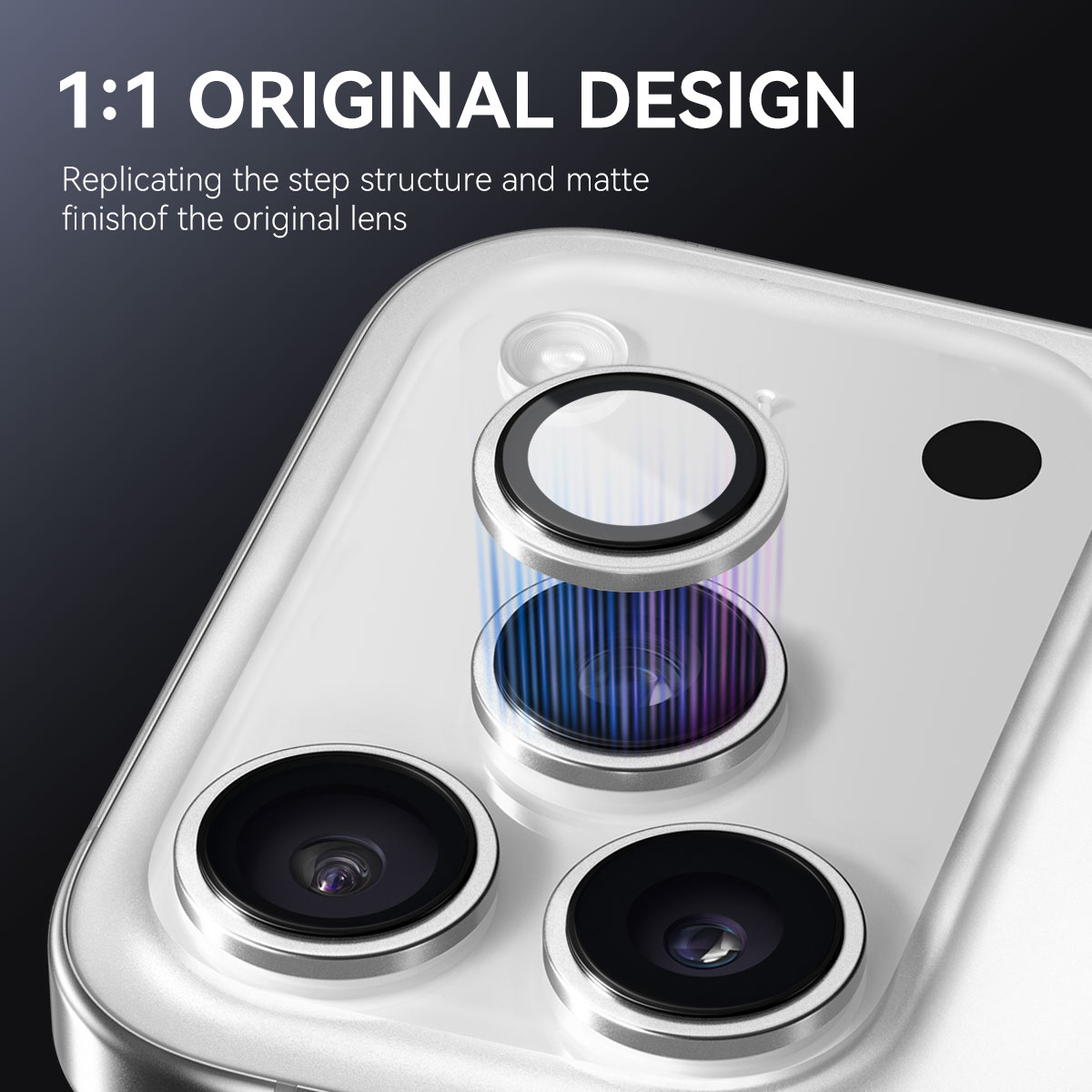 iPhone 17 Pro Panzerglas für Kamera Aluminium Silber