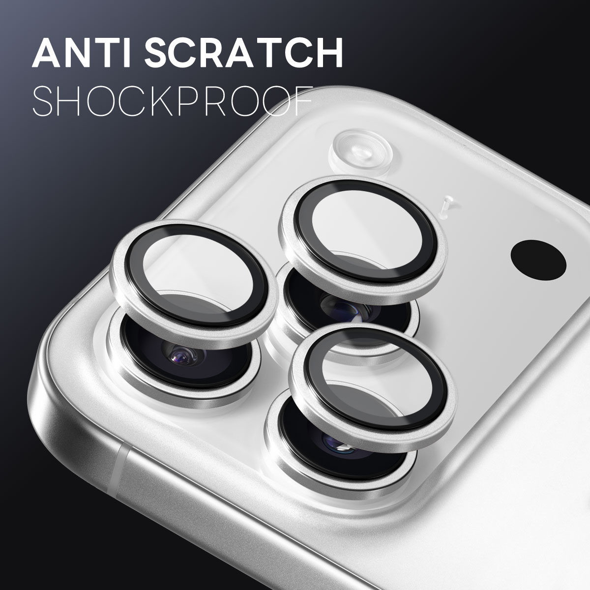 iPhone 17 Pro Panzerglas für Kamera Aluminium Silber
