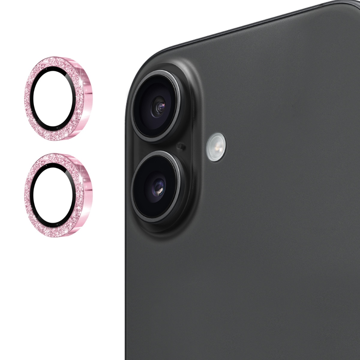 Glitzer Panzerglas für Kamera Aluminium iPhone 17 Rosa