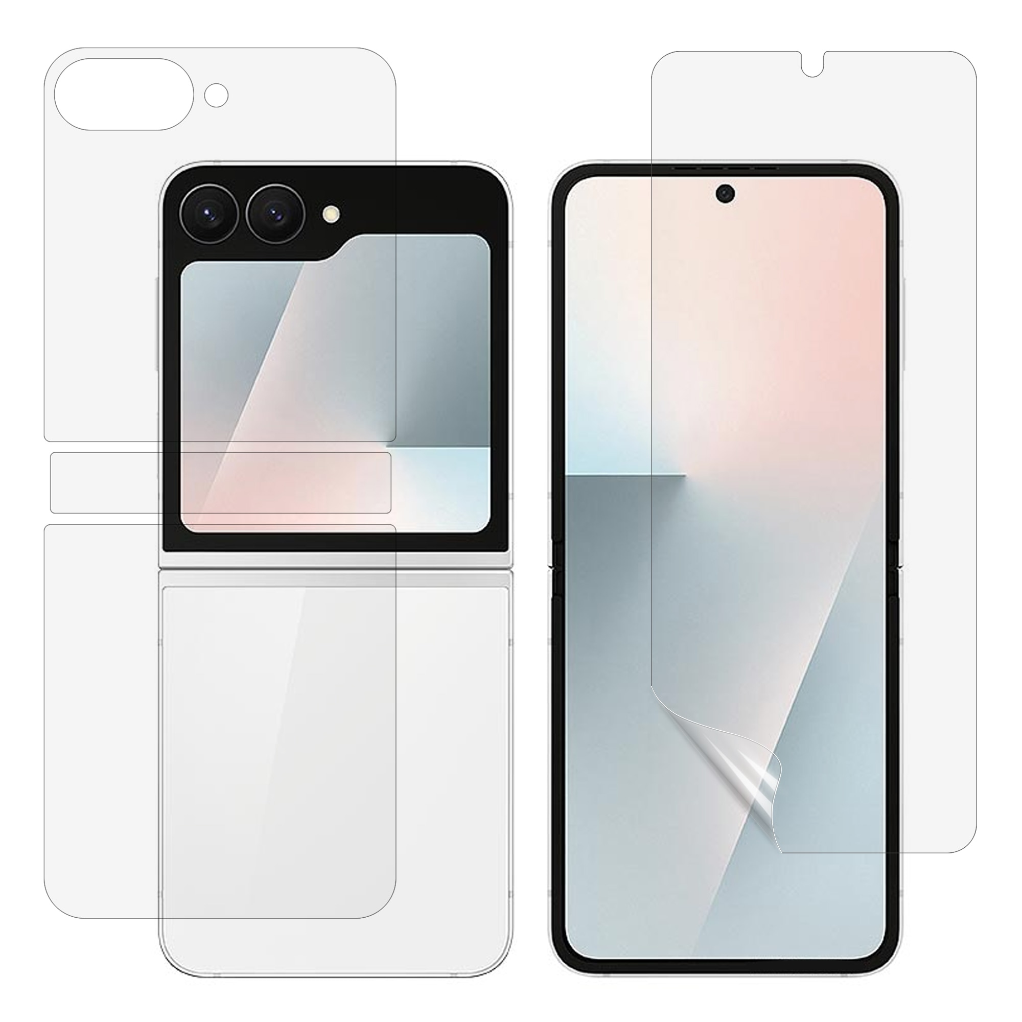 Vollflächiger Displayschutz Innen- + Außendisplay Samsung Galaxy Z Flip 6