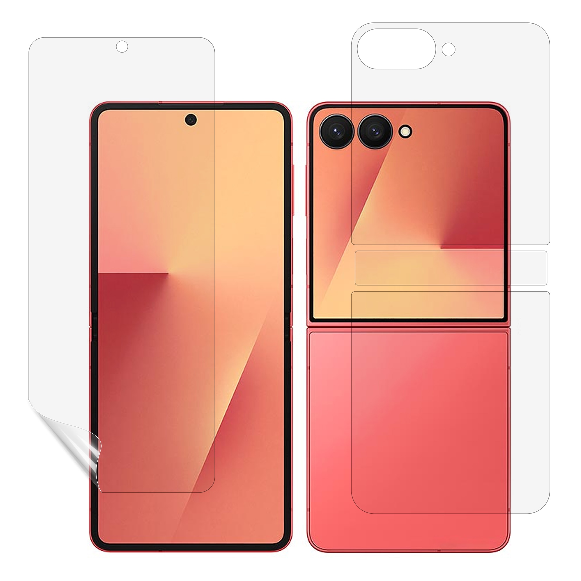 Vollflächiger Displayschutz Innen- + Außendisplay Samsung Galaxy Z Flip 7