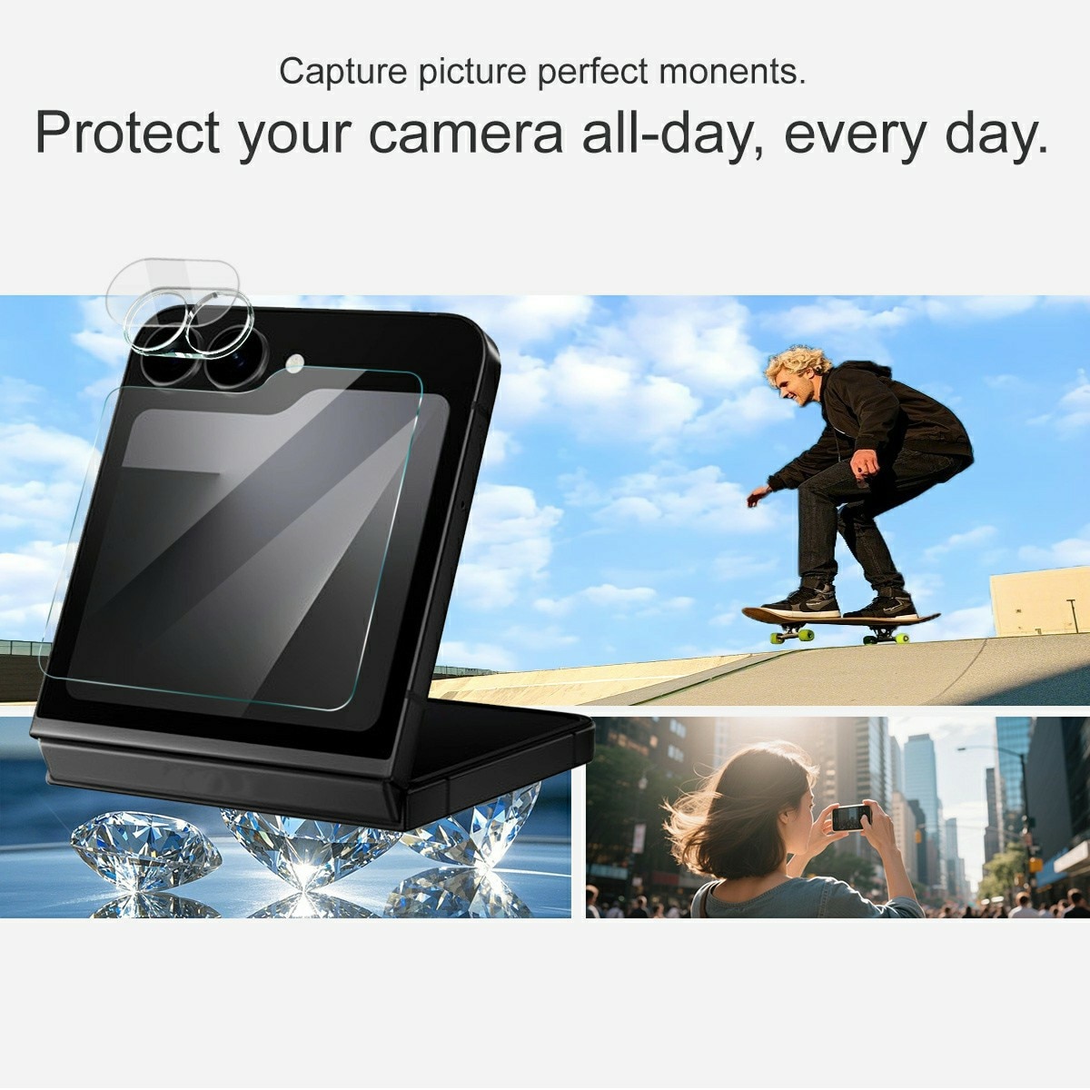 Panzerglas für Rückseitenbildschirm + Kamera Samsung Galaxy Z Flip 7 FE Transparent