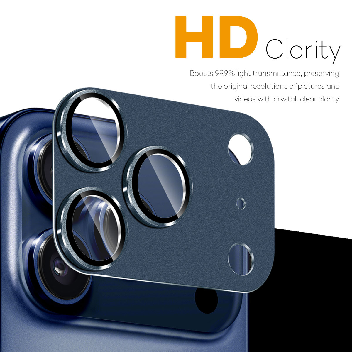 iPhone 17 Pro Kameraschutz Gehärtetes Glas Metall Blau