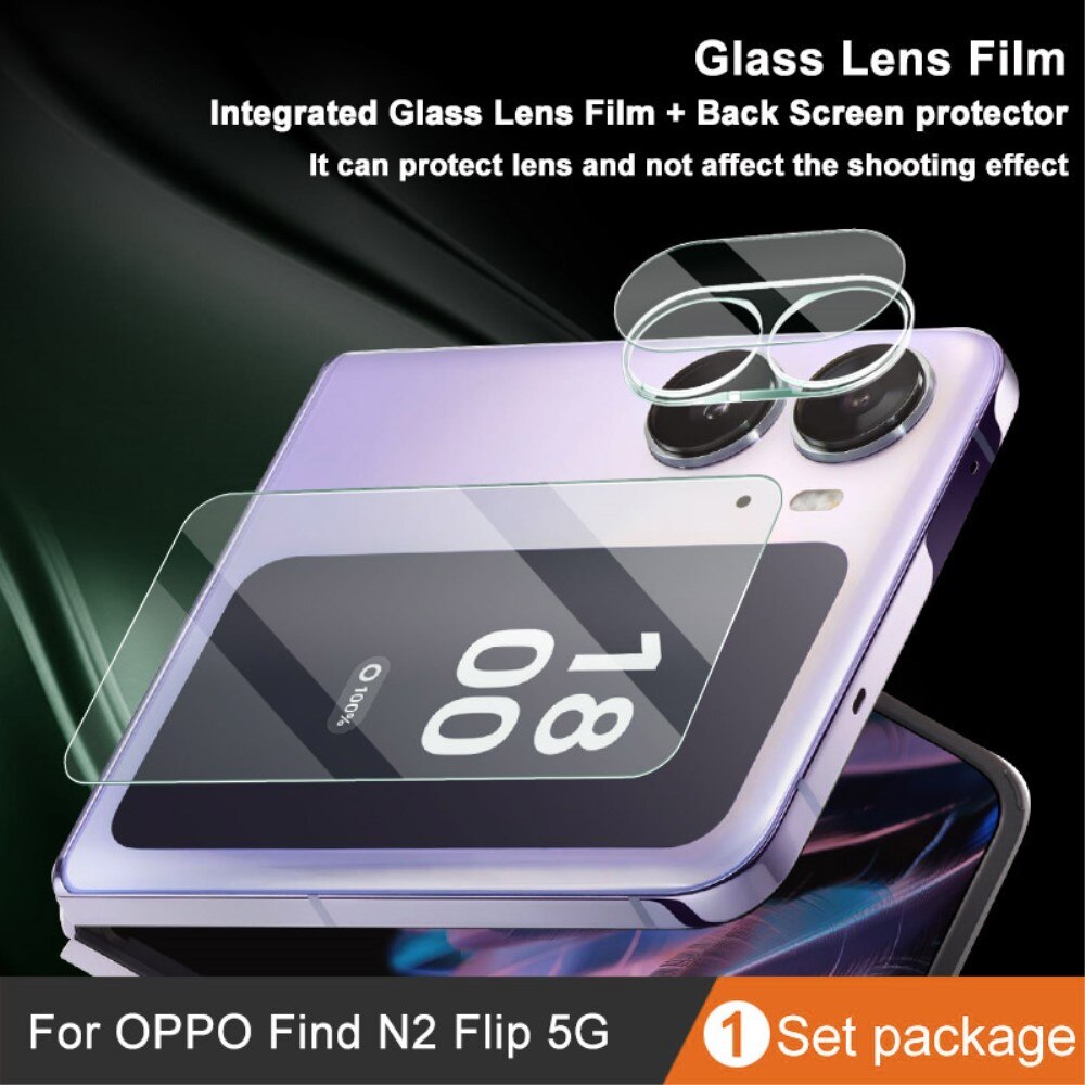 Panzerglas für Rückseitenbildschirm + Kamera Oppo Find N2 Flip Transparent
