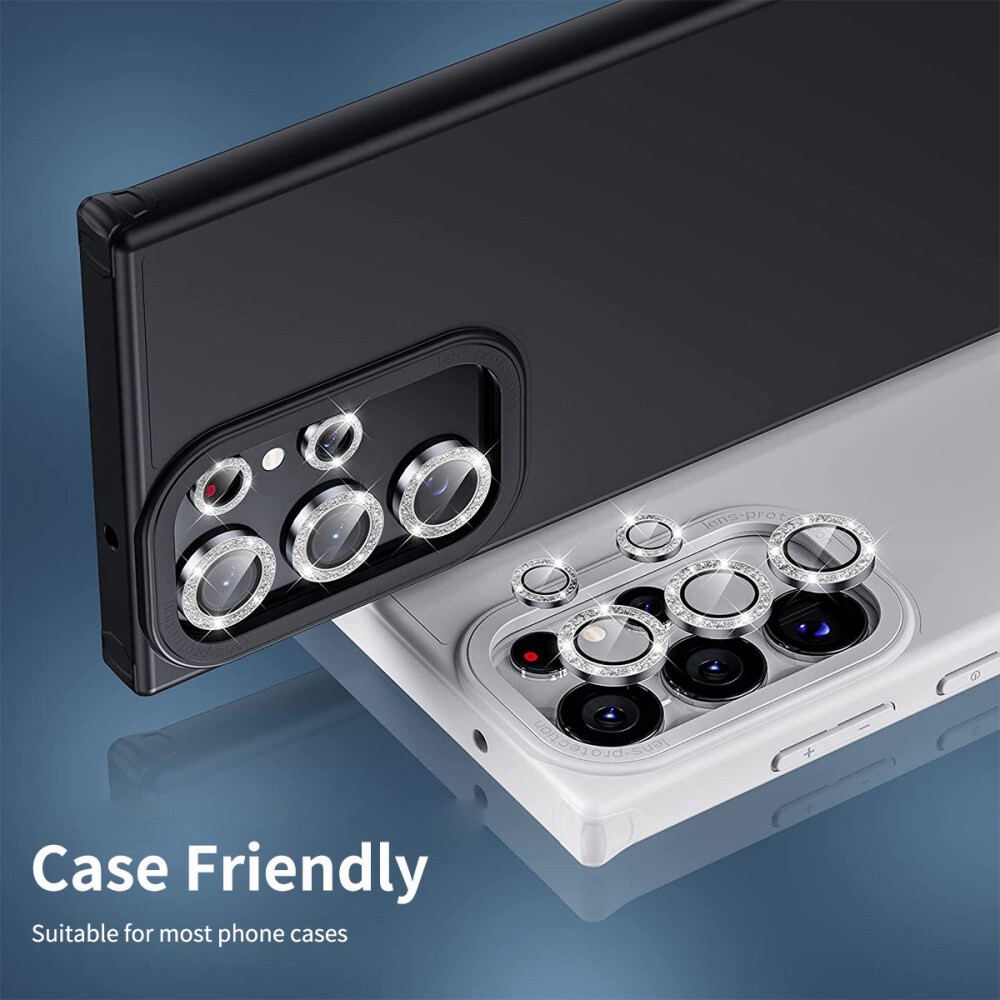 Glitzer Panzerglas für Kamera Aluminium Samsung Galaxy S23 Ultra gold