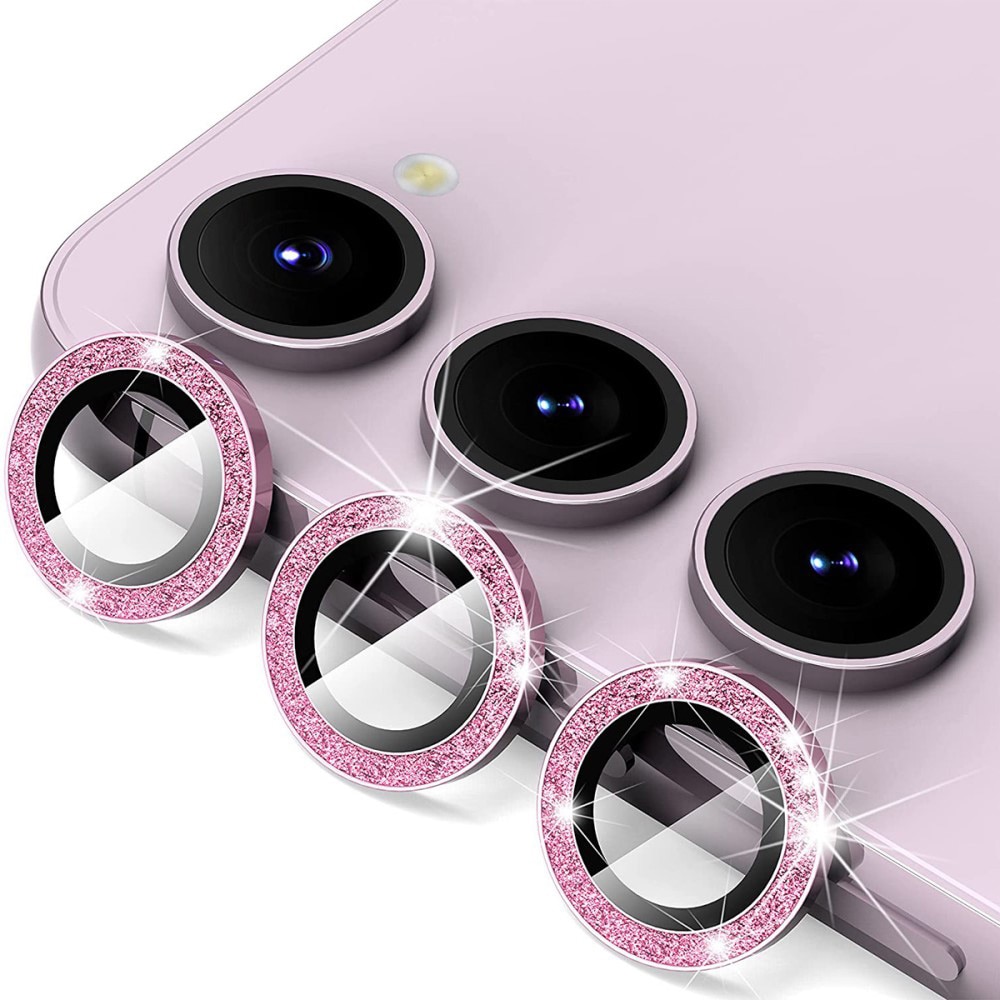 Glitzer Panzerglas für Kamera Aluminium Samsung Galaxy S23/S23 Plus rosa