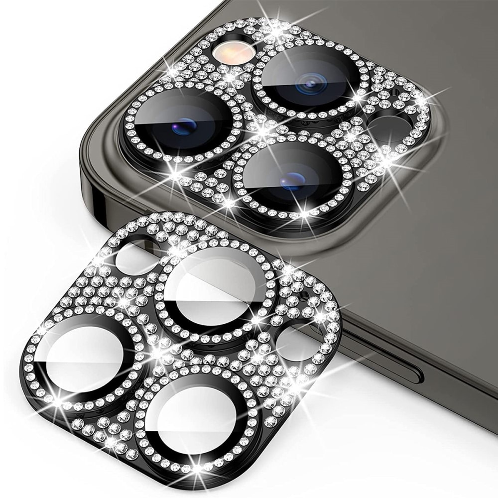 Glitter Kameraschutz Aluminium+Panzerglas iPhone 13 Pro Max schwarz