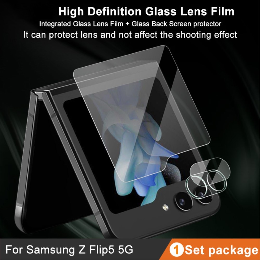 Panzerglas für Rückseitenbildschirm + Kamera Samsung Galaxy Z Flip 5 Transparent
