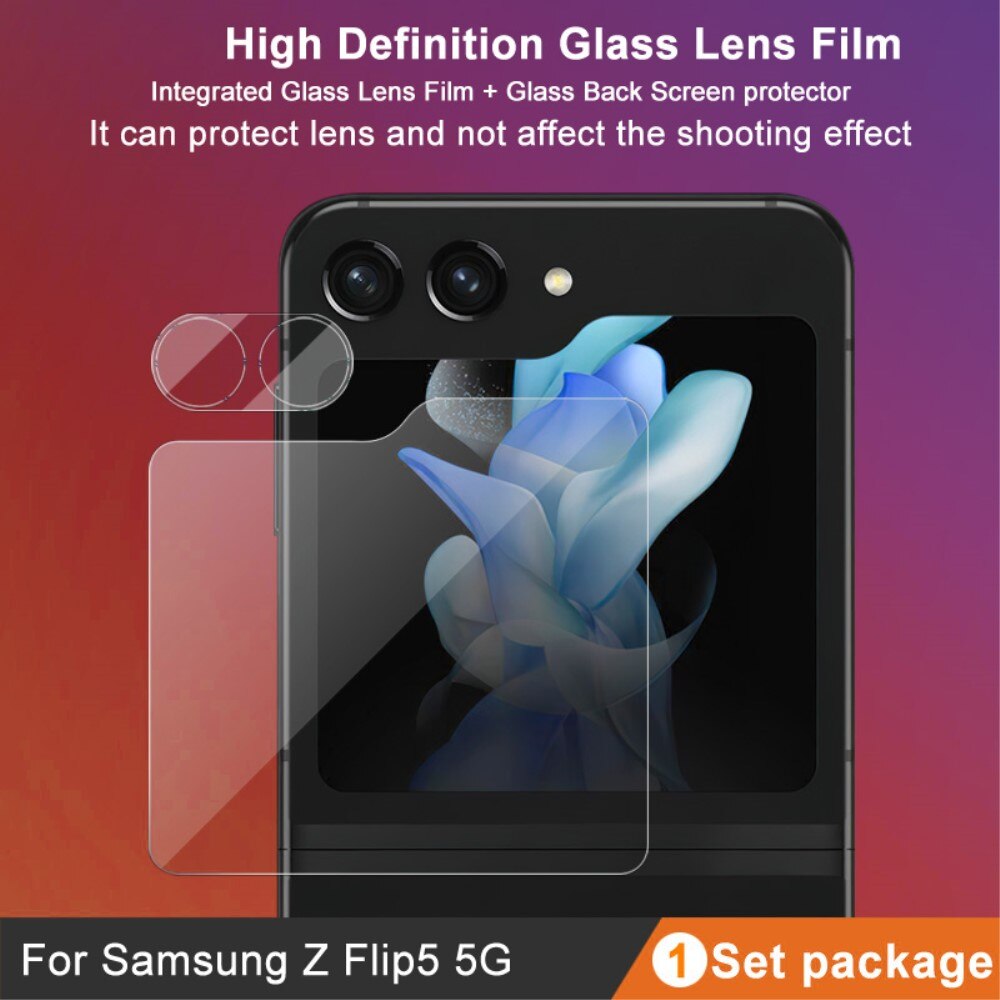 Panzerglas für Rückseitenbildschirm + Kamera Samsung Galaxy Z Flip 5 Transparent