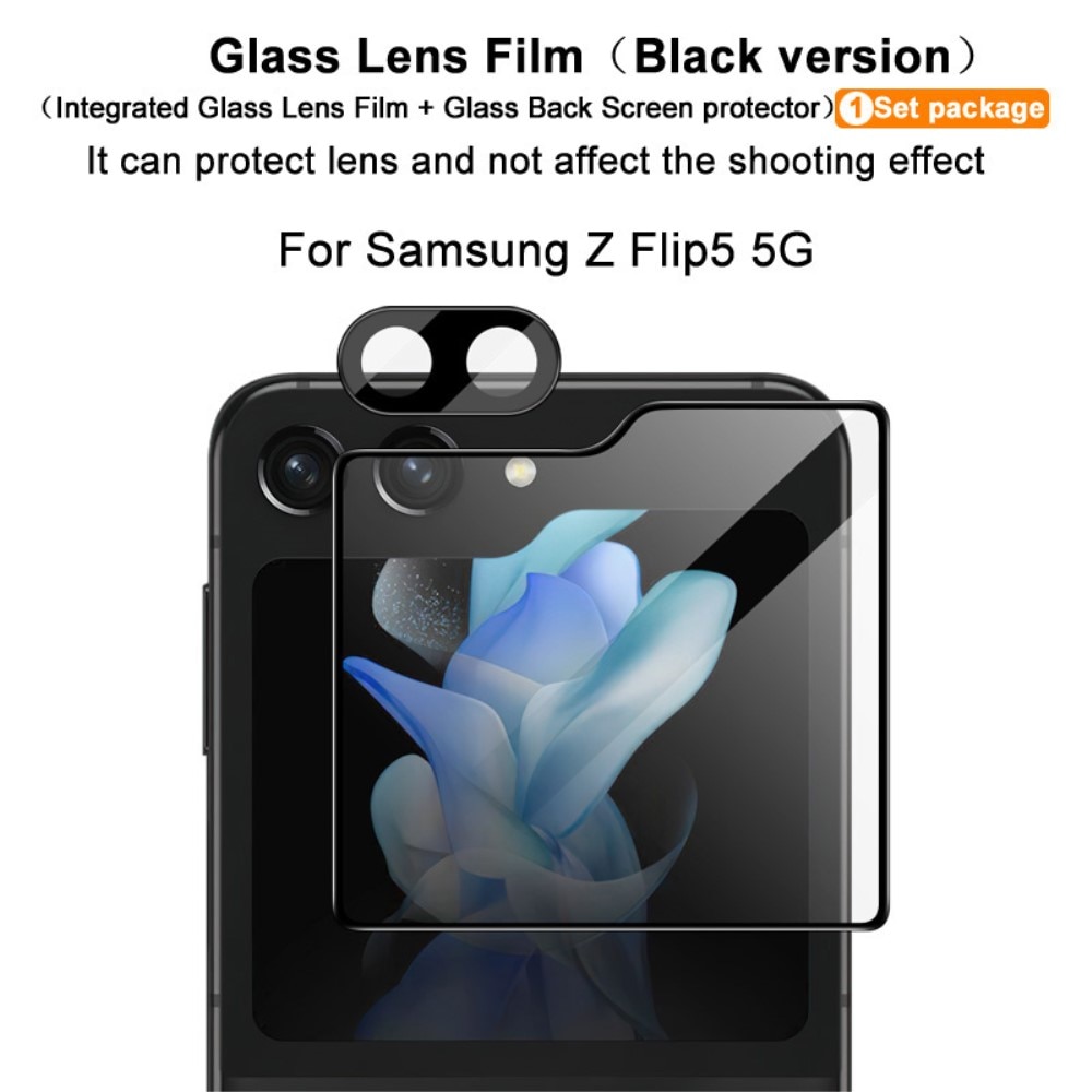 Panzerglas für Rückseitenbildschirm + Kamera Samsung Galaxy Z Flip 5 schwarz
