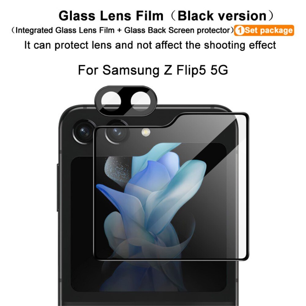 Panzerglas für Rückseitenbildschirm + Kamera Samsung Galaxy Z Flip 5 Schwarz