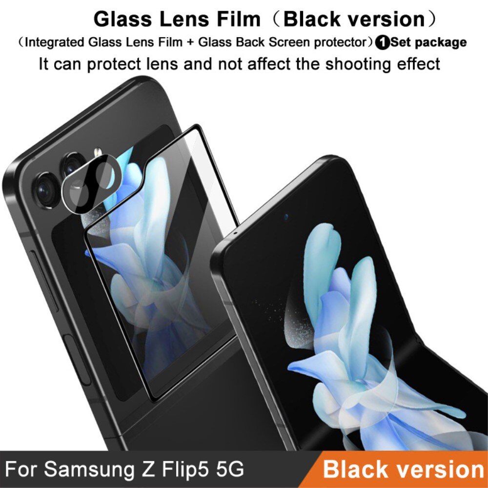 Panzerglas für Rückseitenbildschirm + Kamera Samsung Galaxy Z Flip 5 Schwarz